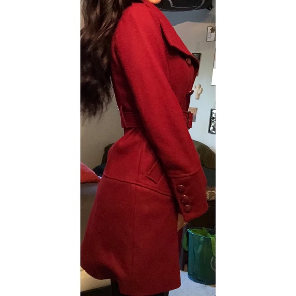 Guess deep red pea coat - Picture 3 of 4